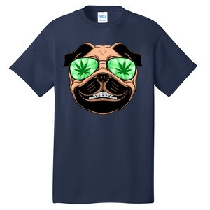 High Off Weed Smiling Pug Tall T-Shirt