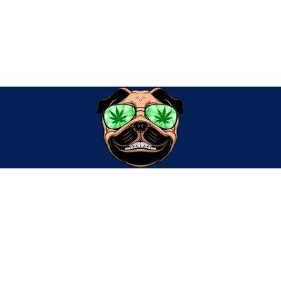 High Off Weed Smiling Pug Bumper Sticker