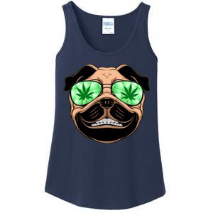 High Off Weed Smiling Pug Ladies Essential Tank