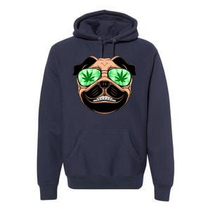 High Off Weed Smiling Pug Premium Hoodie