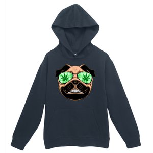 High Off Weed Smiling Pug Urban Pullover Hoodie