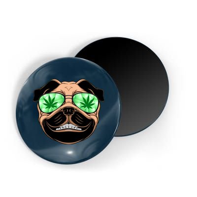 High Off Weed Smiling Pug Magnet