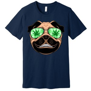 High Off Weed Smiling Pug Premium T-Shirt