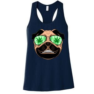 High Off Weed Smiling Pug Women's Racerback Tank