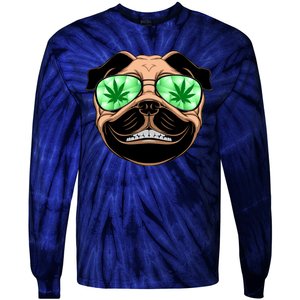 High Off Weed Smiling Pug Tie-Dye Long Sleeve Shirt