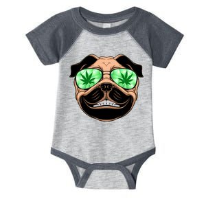 High Off Weed Smiling Pug Infant Baby Jersey Bodysuit