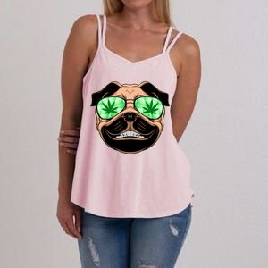 High Off Weed Smiling Pug Women's Strappy Tank