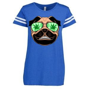 High Off Weed Smiling Pug Enza Ladies Jersey Football T-Shirt