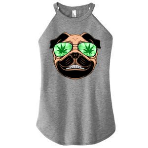 High Off Weed Smiling Pug Women's Perfect Tri Rocker Tank