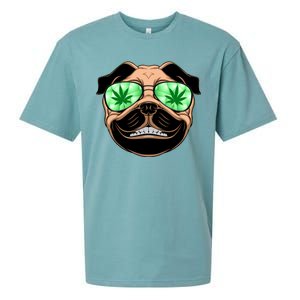 High Off Weed Smiling Pug Sueded Cloud Jersey T-Shirt