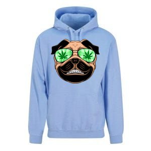 High Off Weed Smiling Pug Unisex Surf Hoodie