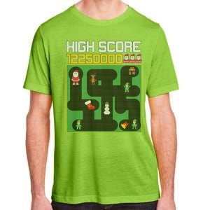 High Score 8-Bit Santa Game Ugly Christmas Adult ChromaSoft Performance T-Shirt