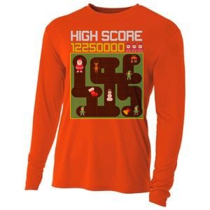 High Score 8-Bit Santa Game Ugly Christmas Cooling Performance Long Sleeve Crew