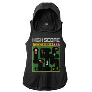 High Score 8-Bit Santa Game Ugly Christmas Ladies PosiCharge Tri-Blend Wicking Draft Hoodie Tank