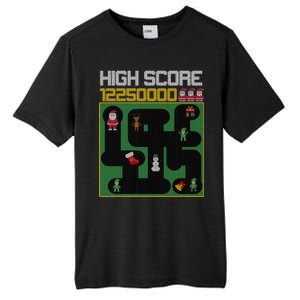 High Score 8-Bit Santa Game Ugly Christmas Tall Fusion ChromaSoft Performance T-Shirt