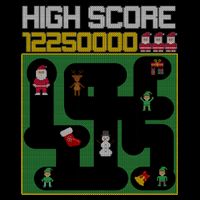 High Score 8-Bit Santa Game Ugly Christmas Drawstring Bag