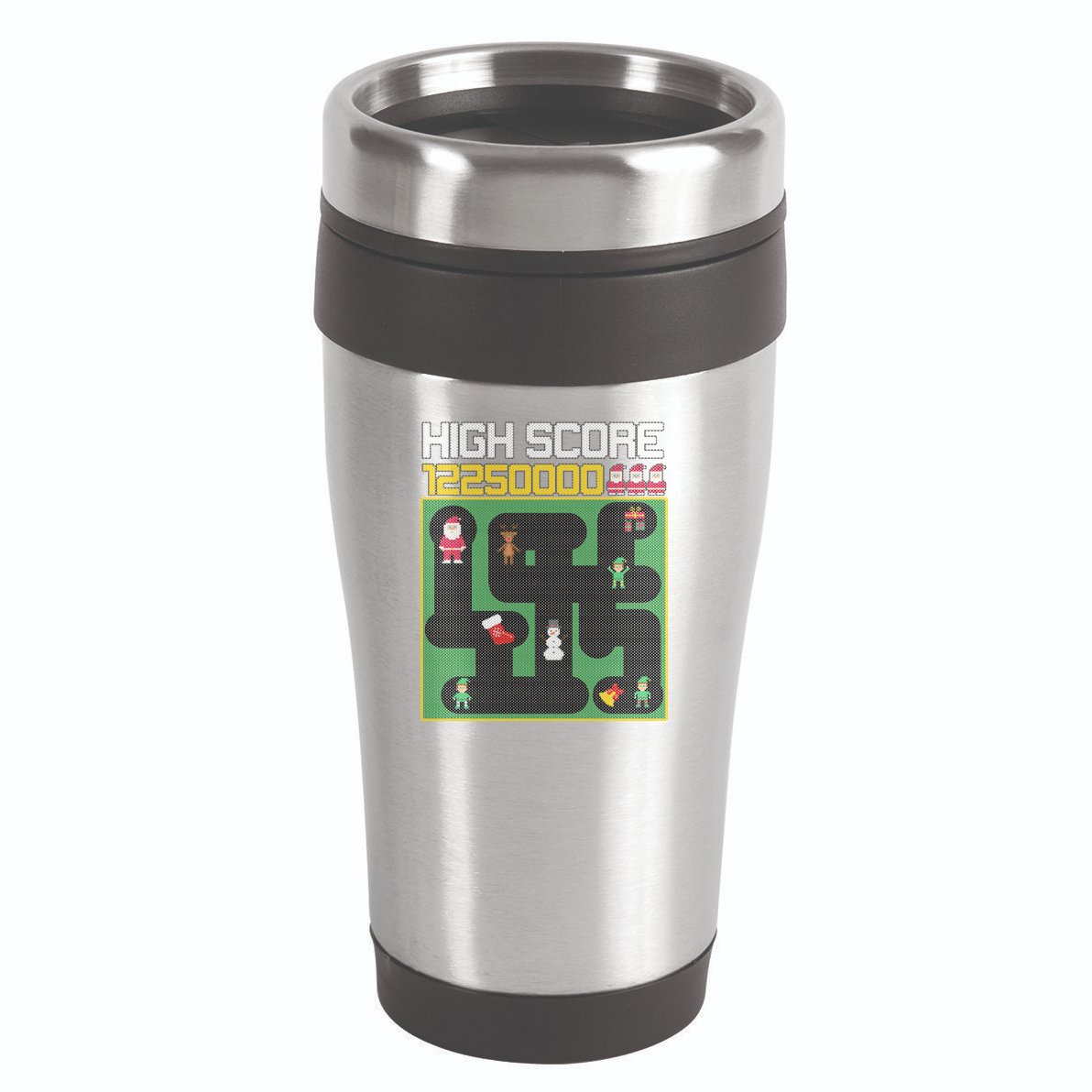 High Score 8-Bit Santa Game Ugly Christmas 16oz Travel Tumbler