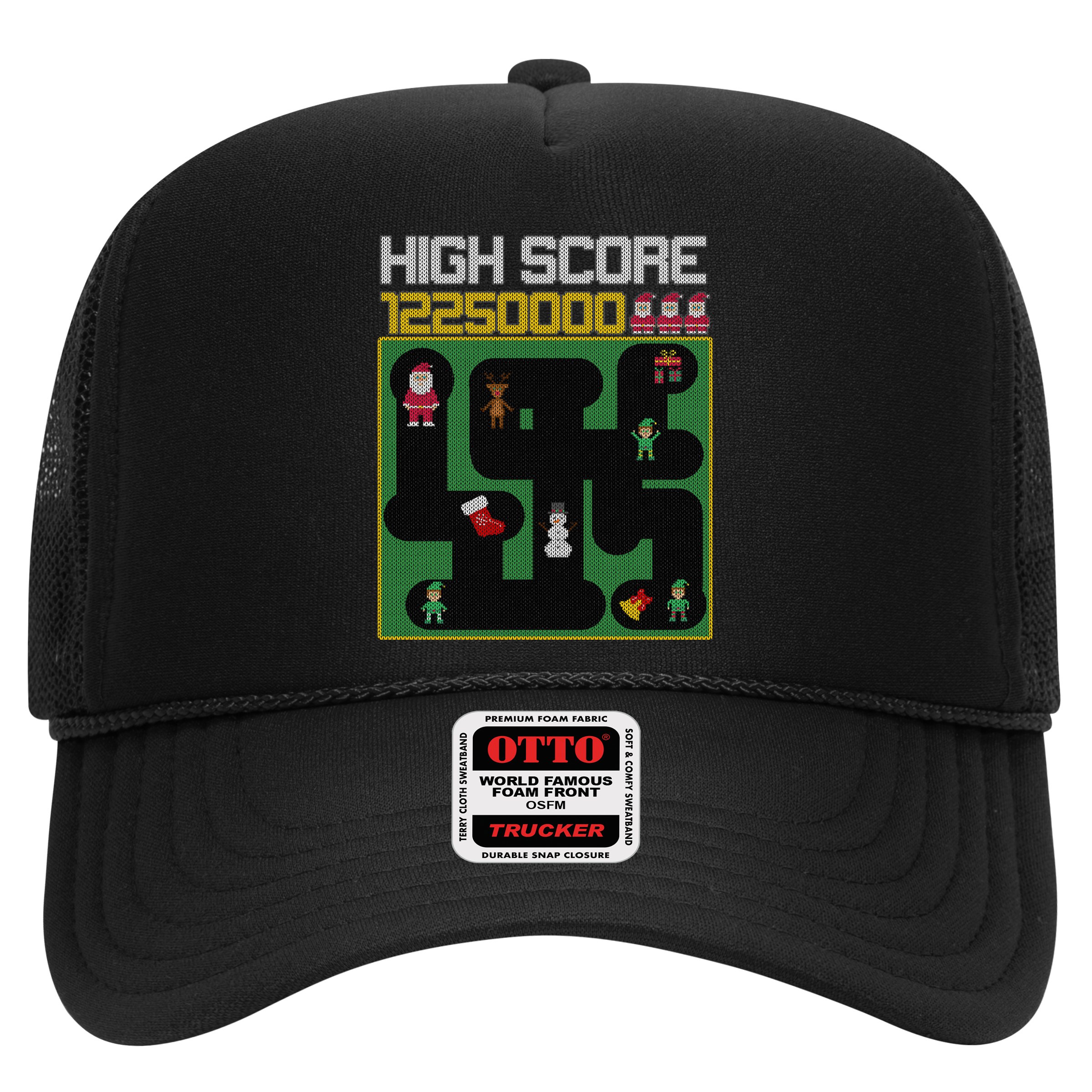 High Score 8-Bit Santa Game Ugly Christmas Hat