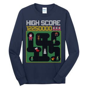 High Score 8-Bit Santa Game Ugly Christmas Tall Long Sleeve T-Shirt