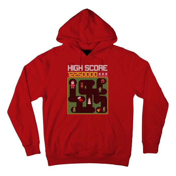 High Score 8-Bit Santa Game Ugly Christmas Hoodie