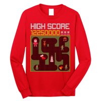 High Score 8-Bit Santa Game Ugly Christmas Long Sleeve Shirt