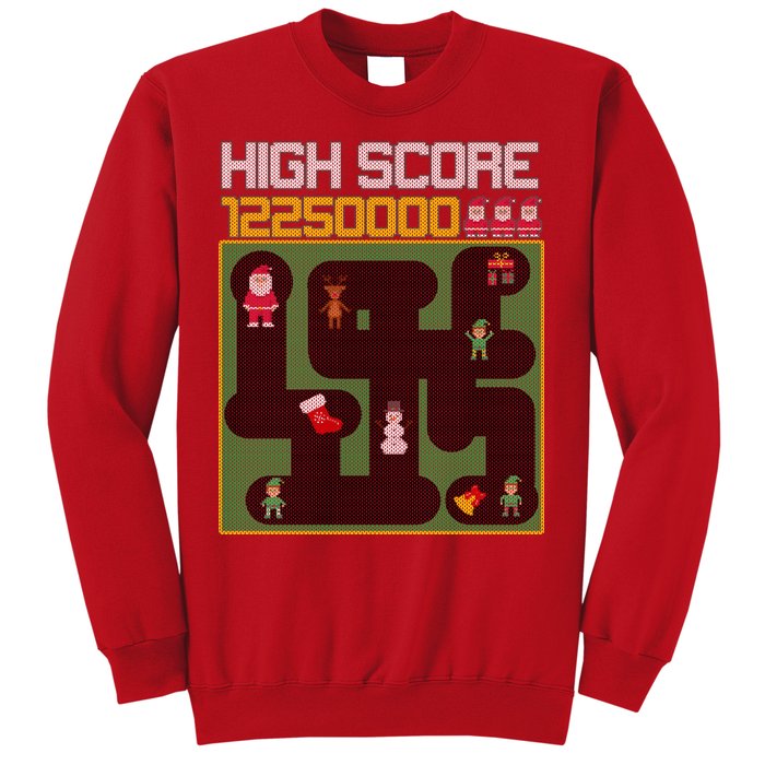 High Score 8-Bit Santa Game Ugly Christmas Sweatshirt