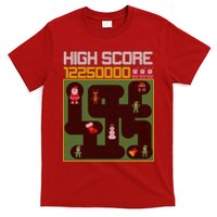 High Score 8-Bit Santa Game Ugly Christmas T-Shirt