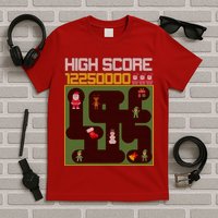 High Score 8-Bit Santa Game Ugly Christmas T-Shirt