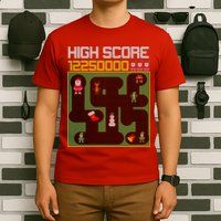 High Score 8-Bit Santa Game Ugly Christmas T-Shirt