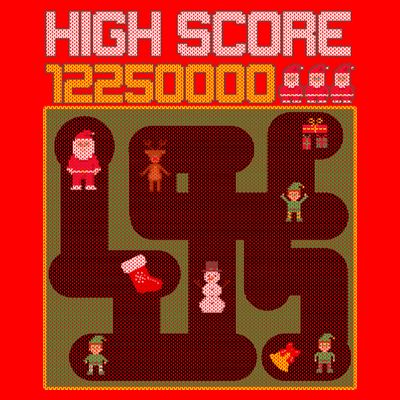 High Score 8-Bit Santa Game Ugly Christmas T-Shirt