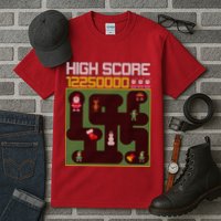 High Score 8-Bit Santa Game Ugly Christmas Tall T-Shirt