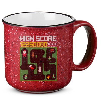 High Score 8-Bit Santa Game Ugly Christmas 15oz Campfire Ceramic Mug