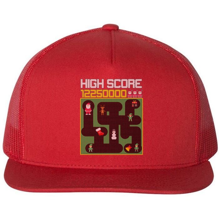 High Score 8-Bit Santa Game Ugly Christmas Flatbill Hat