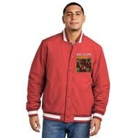 High Score 8-Bit Santa Game Ugly Christmas Insulated Varsity Jacket