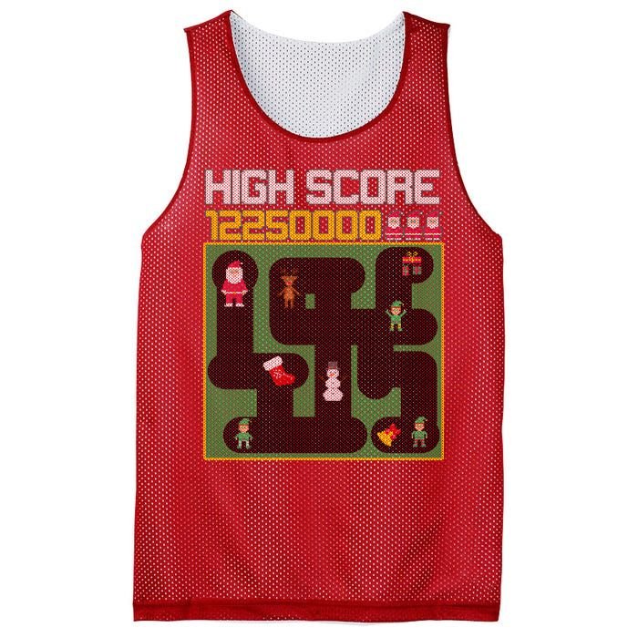 High Score 8-Bit Santa Game Ugly Christmas Mesh Reversible Basketball Jersey Tank