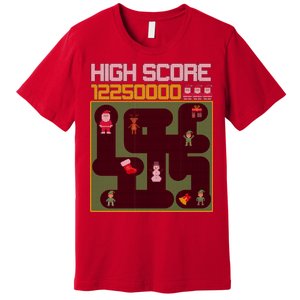 High Score 8-Bit Santa Game Ugly Christmas Premium T-Shirt