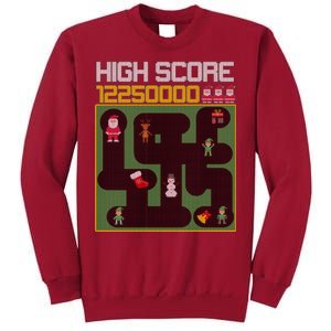 High Score 8-Bit Santa Game Ugly Christmas Tall Sweatshirt