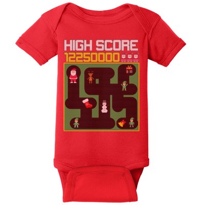 High Score 8-Bit Santa Game Ugly Christmas Baby Bodysuit