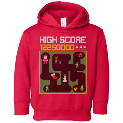 High Score 8-Bit Santa Game Ugly Christmas Toddler Hoodie