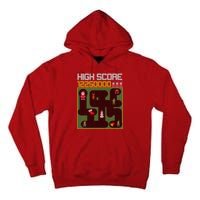 High Score 8-Bit Santa Game Ugly Christmas Tall Hoodie