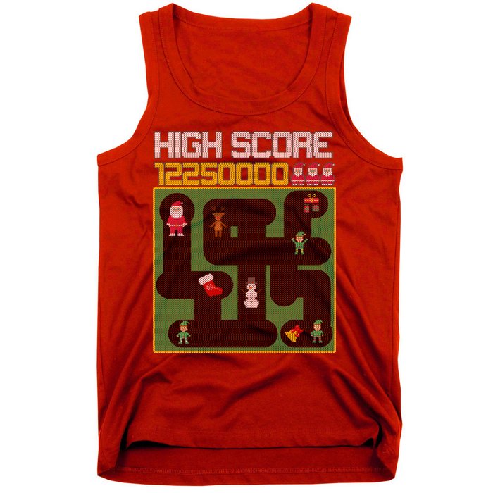 High Score 8-Bit Santa Game Ugly Christmas Tank Top