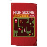 High Score 8-Bit Santa Game Ugly Christmas Golf Towel
