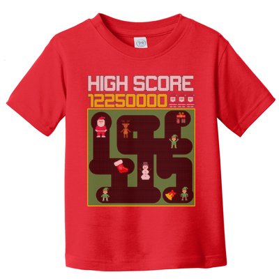 High Score 8-Bit Santa Game Ugly Christmas Toddler T-Shirt