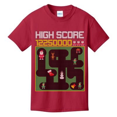 High Score 8-Bit Santa Game Ugly Christmas Kids T-Shirt