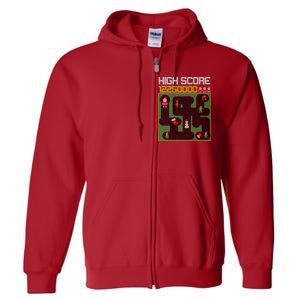 High Score 8-Bit Santa Game Ugly Christmas Full Zip Hoodie