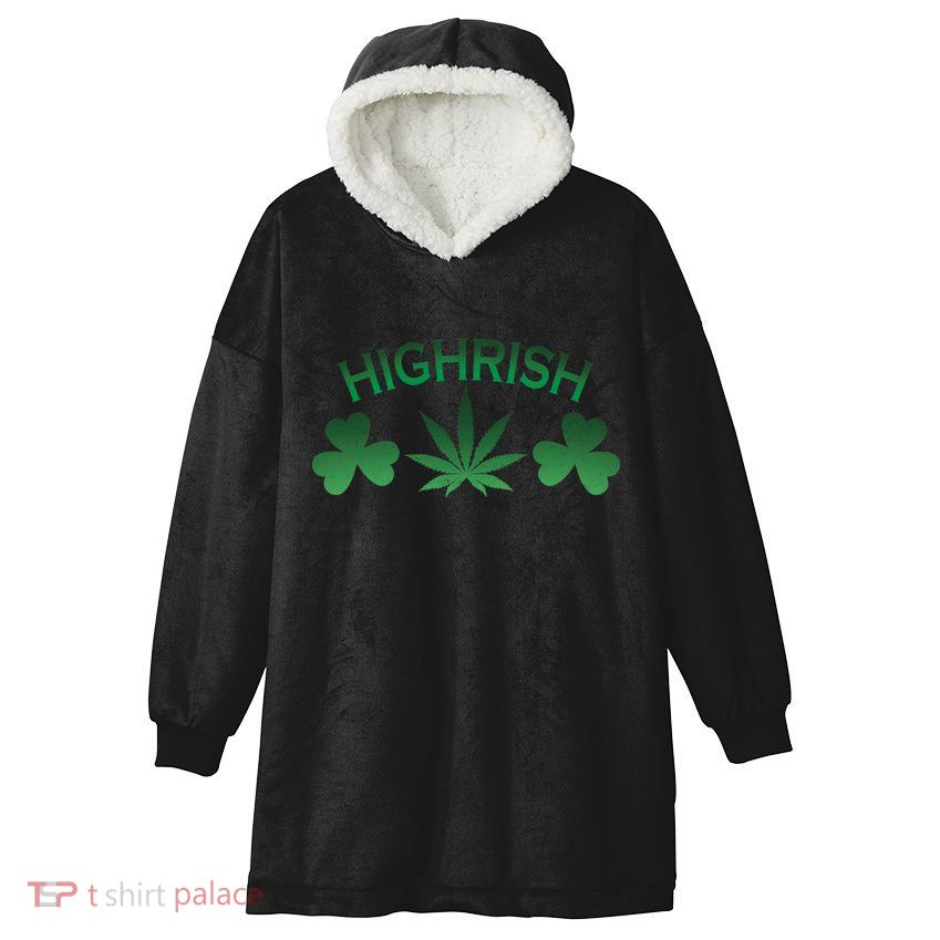 Highrish Irish Clover Hooded Wearable Blanket