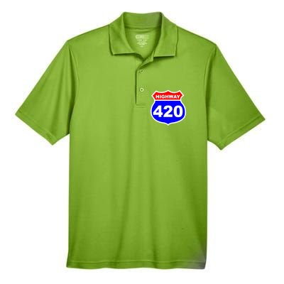 Highway 420 Sign Weed Men's Origin Performance Pique Polo