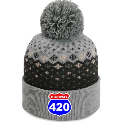 Highway 420 Sign Weed The Baniff Cuffed Pom Beanie