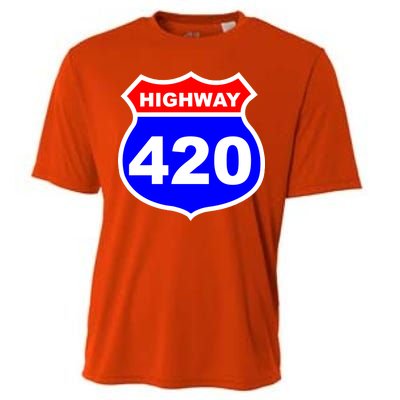 Highway 420 Sign Weed Cooling Performance Crew T-Shirt