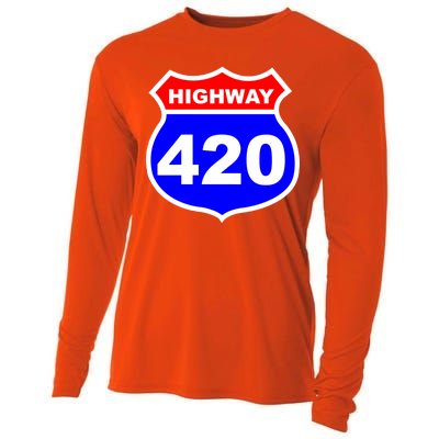 Highway 420 Sign Weed Cooling Performance Long Sleeve Crew